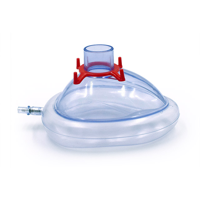 Mascarilla de respiración de anestesia de PVC desechable con amortiguación de aire