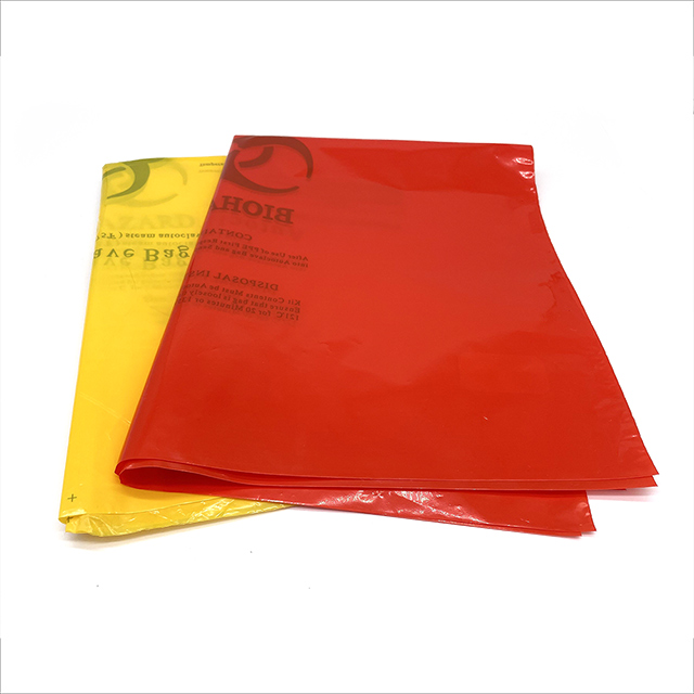 Bolso rojo amarillo infeccioso disponible plástico de la autoclave del riesgo biológico de los bolsos de basura de la autoclave 