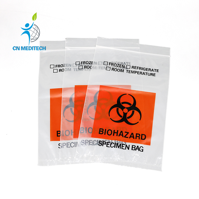 Bolsa de transporte de muestras de peligro biológico autosellante de laboratorio
