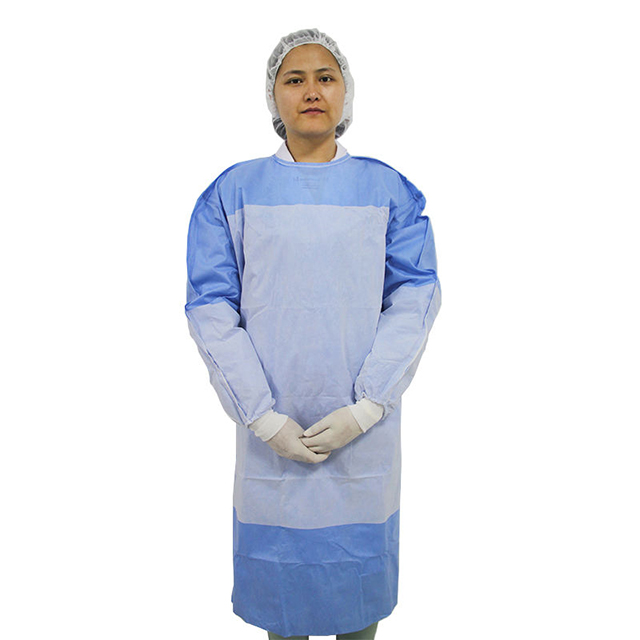 Bata quirúrgica reforzada desechable médica impermeable SMS