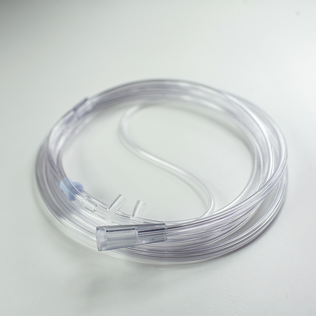 Tubo de cánula nasal de oxígeno de PVC transparente médico desechable