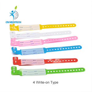 Banda disponible de la identificación de las pulseras de la identificación del paciente del parte movible del PVC