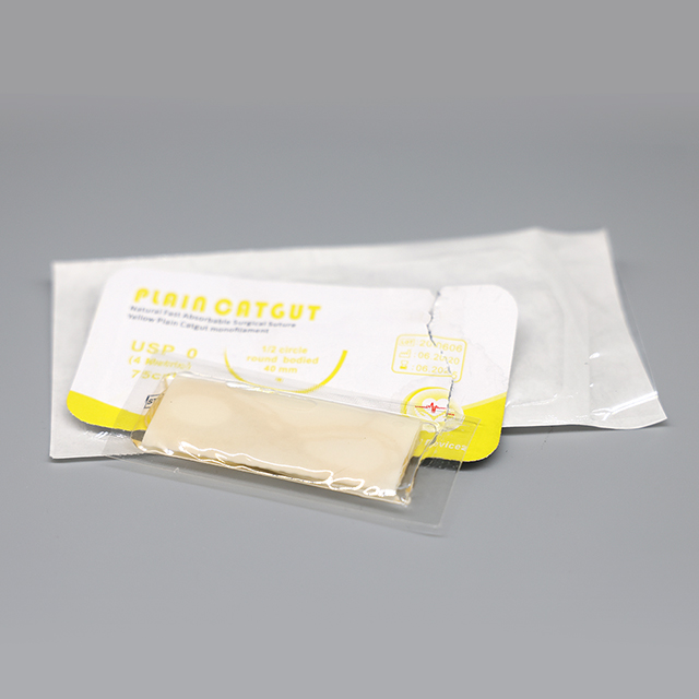 Sutura crómica simple absorbible quirúrgica con aguja