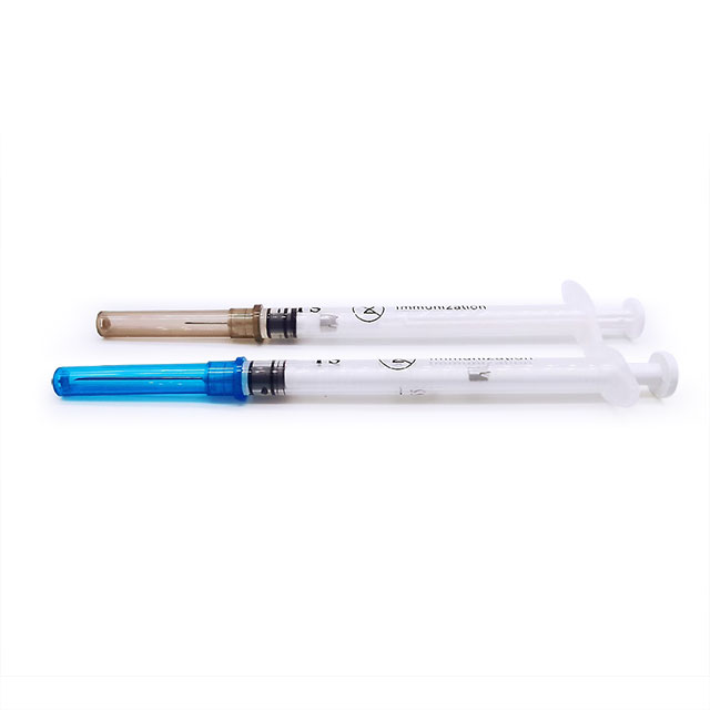 Jeringa de inyección de vacuna de plástico desechable de 0,4 ml con aguja