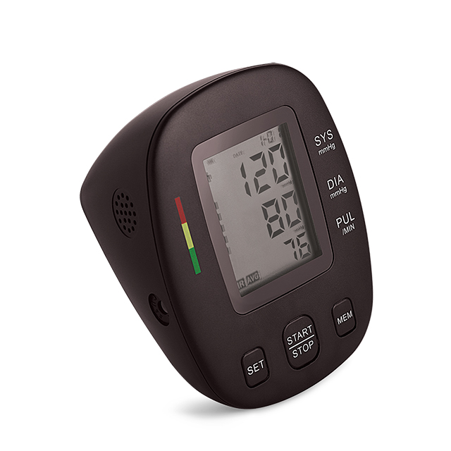Monitor de presión arterial de la máquina Digital BP del brazo superior barato con adaptador y batería