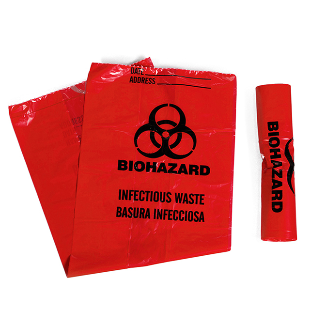 Bolso rojo amarillo infeccioso disponible plástico de la autoclave del riesgo biológico de los bolsos de basura de la autoclave 