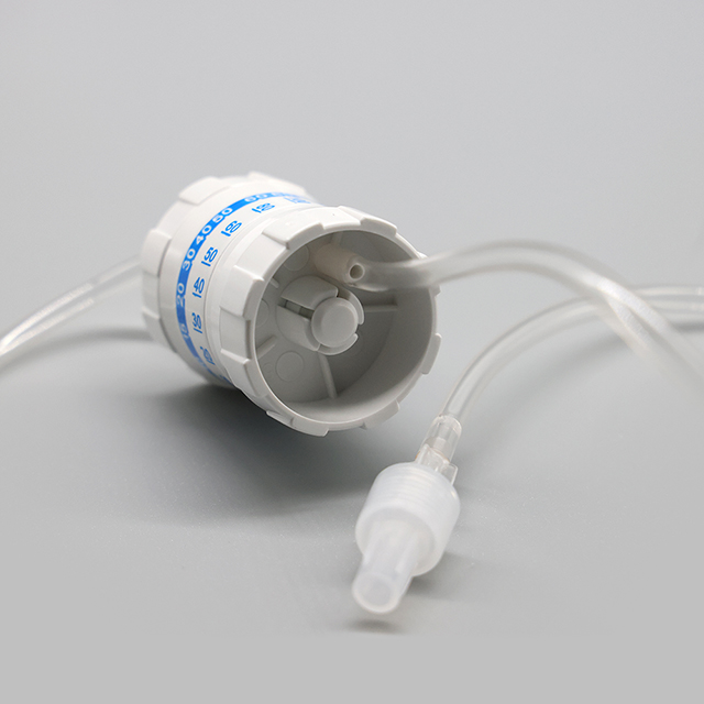 Regulador de flujo de dial IV de doble canal estéril médico con tubo de extensión
