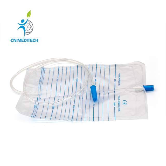 Bolsa desechable para recolección de orina con válvula de empuje y tracción para adultos