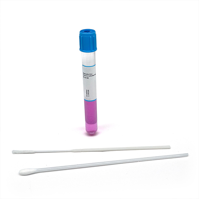 Tubo de recogida de muestras no inactivas de virus desechables con hisopo