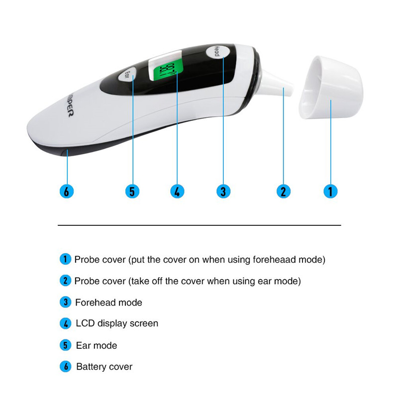 Term&oacute;metro de la frente y el o&iacute;do del modo 800-DUAL (9)