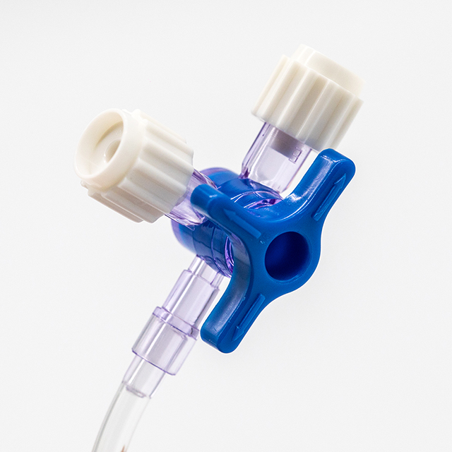 Llave de paso de infusión de tres vías médica desechable 3 con tubo de extensión