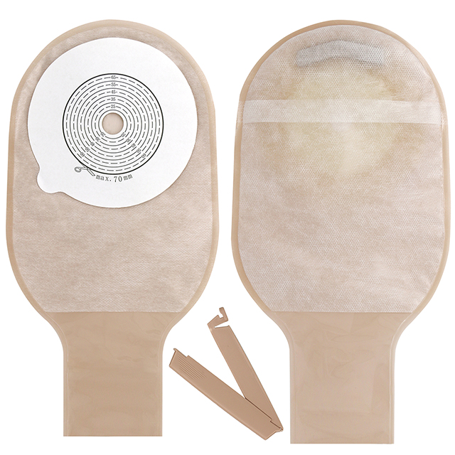 Bolsa de colostomía de una pieza, cerrada, drenable, suave, desechable, médica
