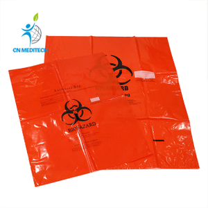 Bolso rojo amarillo infeccioso disponible plástico de la autoclave del riesgo biológico de los bolsos de basura de la autoclave 