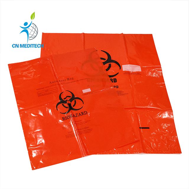 Bolso rojo amarillo infeccioso disponible plástico de la autoclave del riesgo biológico de los bolsos de basura de la autoclave 