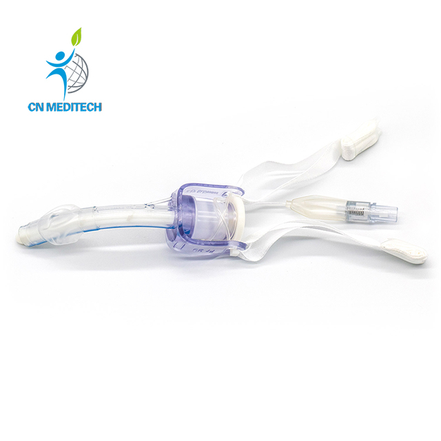 Tubo de traqueotomía reforzado con manguito médico desechable
