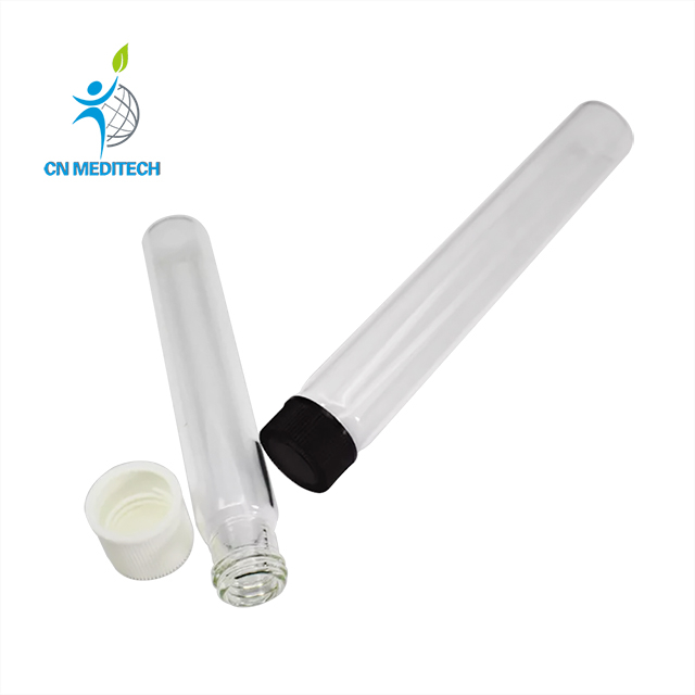 Tubo de ensayo de laboratorio Pyrex con tapón de rosca