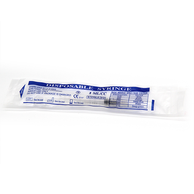 Jeringa Luer Slip desechable estéril médica de 1 ml con tapas