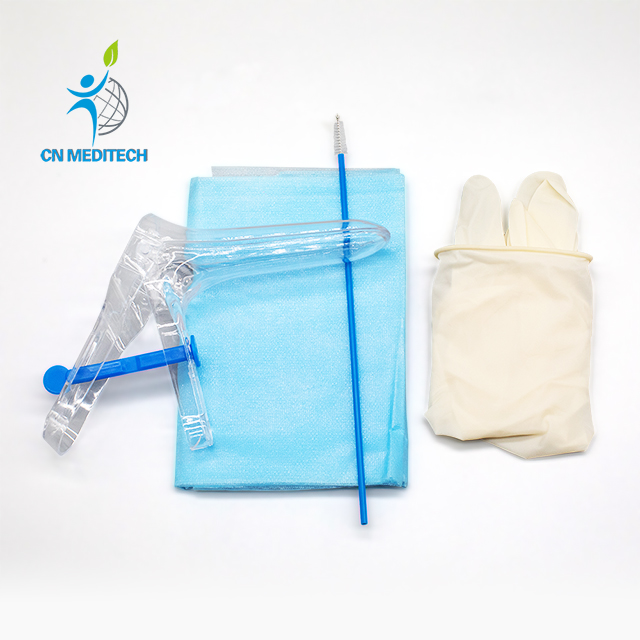Kit de examen ginecológico con espéculo vaginal de plástico desechable