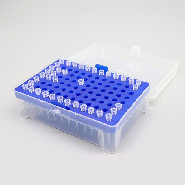 Caja de puntas de pipetas de plástico de alta calidad de 96 pozos 200ul 10ul