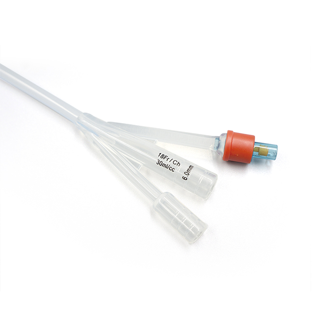 Catéter urinario Foley de silicona desechable de 3 vías 