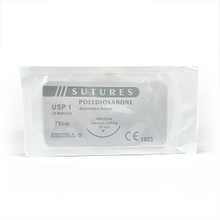 Sutura de monofilamento de polidioxanona absorbible con aguja de corte inverso