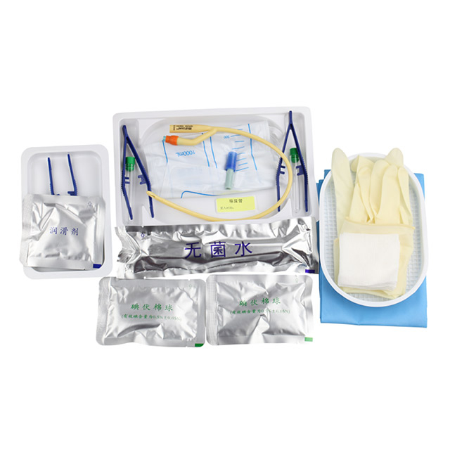Kit de cateterismo de catéter urinario de Foley de vía simple / doble / triple estéril desechable