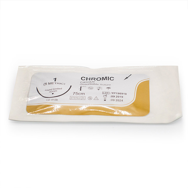 Sutura de catgut crómico absorbible para uso quirúrgico