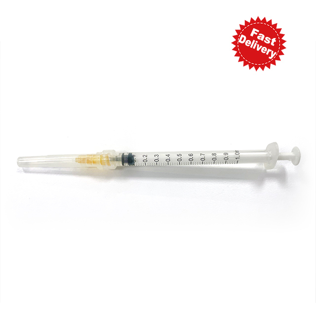 Syinge de tres partes 1ml con aguja Luer Lock 25g