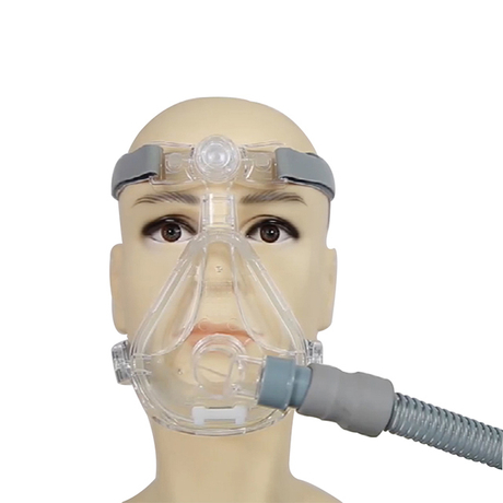 Mascarilla facial médica CPAP con un cómodo arnés