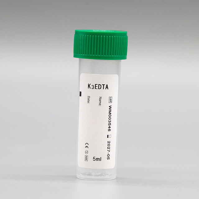 Tubo de ensayo de extracción de sangre sin vacío con heparina de litio EDTA K2/K3