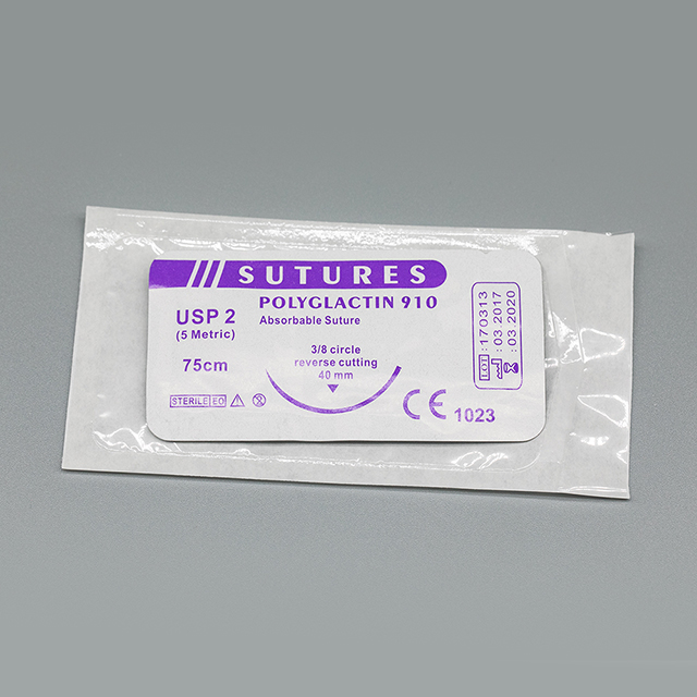 Médicos absorbibles quirúrgicos Polyglactin 910 sutura trenzada con aguja