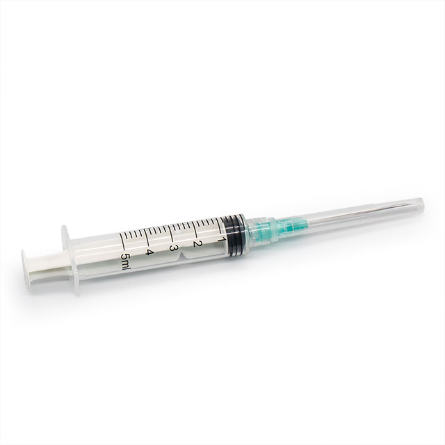 Jeringa de inyección Luer Lock desechable médica de 5ml/20ml/60ml con aguja