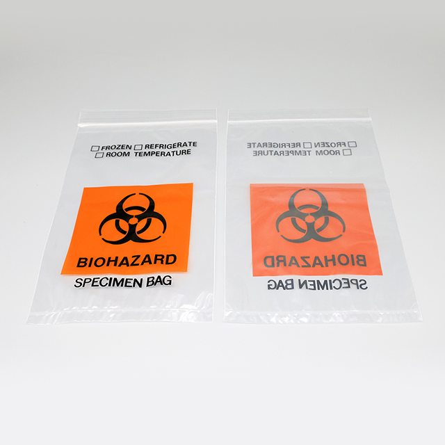 Bolsa de transporte de muestras de peligro biológico autosellante de laboratorio