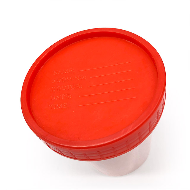 Taza desechable para recipientes de muestras de orina con tapón de rosca