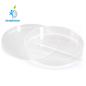 Placa de Petri transparente de plástico desechable para uso en laboratorio