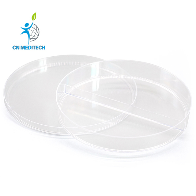 Placa de Petri transparente de plástico desechable para uso en laboratorio