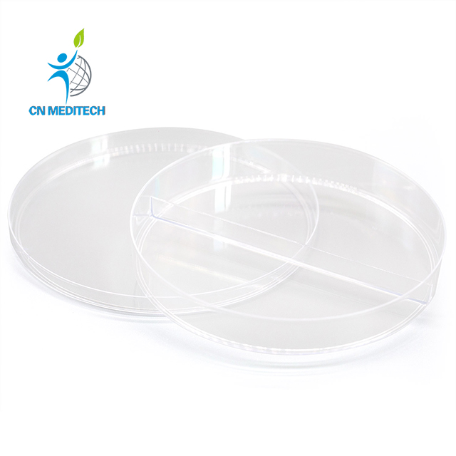 Placa de Petri transparente de plástico desechable para uso en laboratorio