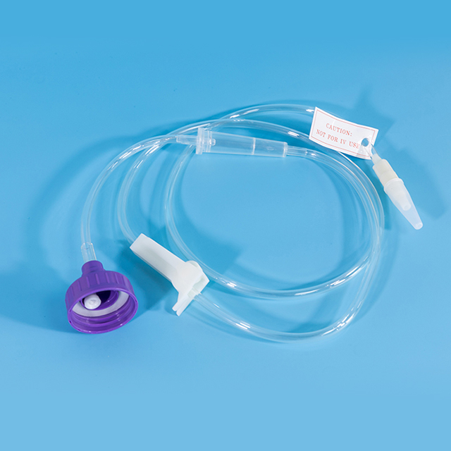 Conjunto de alimentación de TPU para conjunto de alimentación de nutrición enteral desechable con tapa