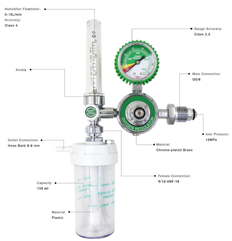Regulador de 800 ox&iacute;geno