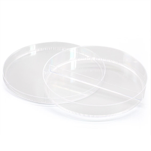 Placa de Petri transparente de plástico desechable para uso en laboratorio