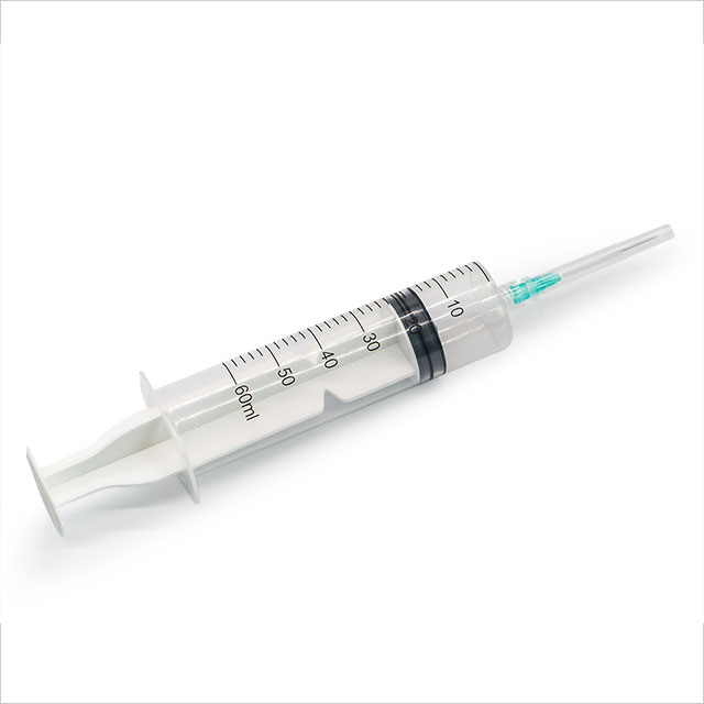 Jeringa de inyección Luer Lock desechable médica de 5ml/20ml/60ml con aguja