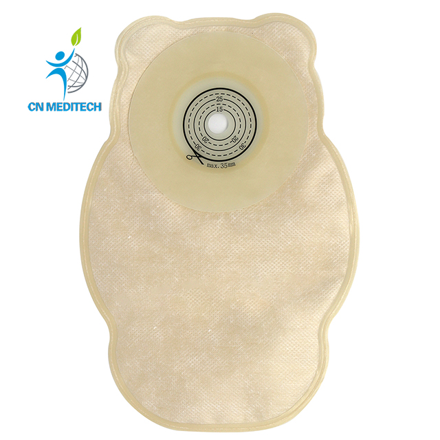 Bolsa de colostomía de una pieza, cerrada, drenable, suave, desechable, médica
