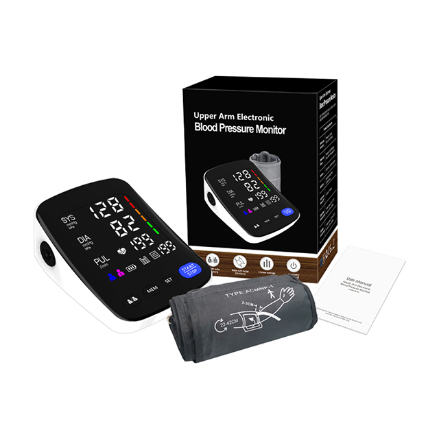 El mejor monitor de presión arterial de la máquina BP con pantalla LED curvada con fuente de alimentación dual para el hogar 