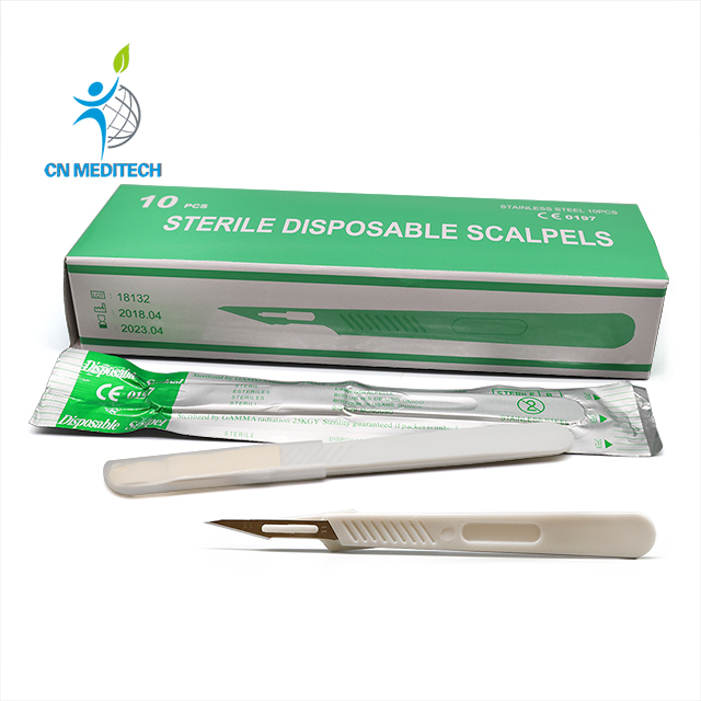 Bisturí quirúrgico desechable profesional médico con hoja de acero inoxidable