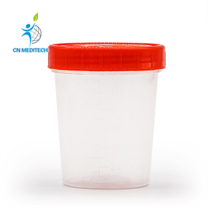 Taza desechable para recipientes de muestras de orina con tapón de rosca