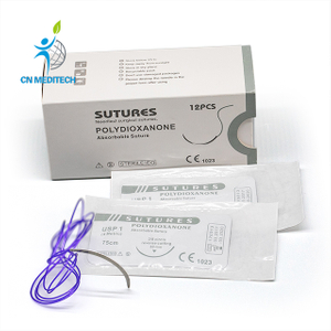 Sutura absorbible de monofilamento de polidioxanona con aguja de corte inverso