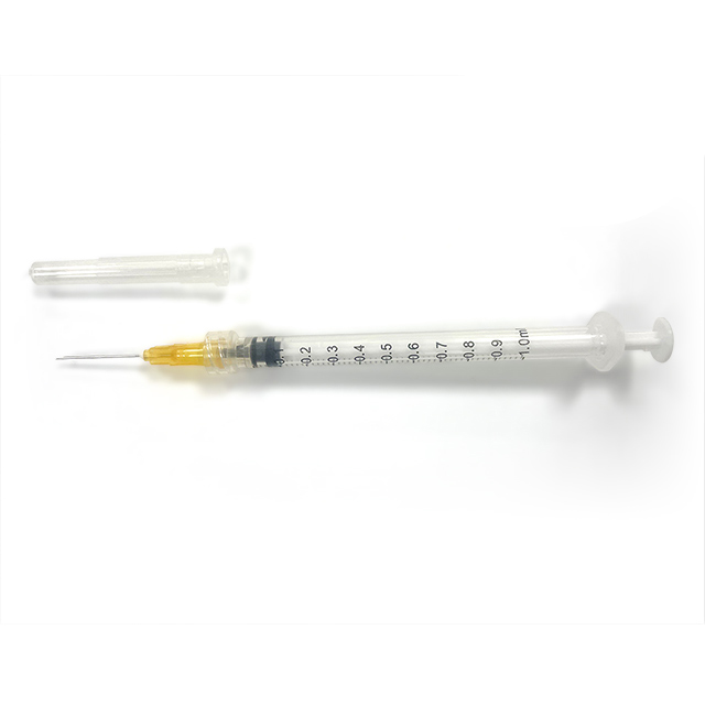 Syinge de tres partes 1ml con aguja Luer Lock 25g