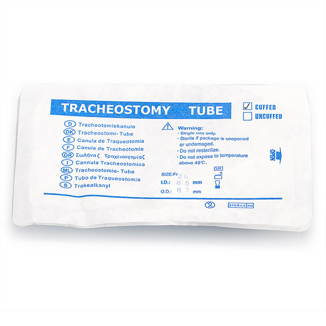 Tubo de traqueotomía reforzado con manguito médico desechable