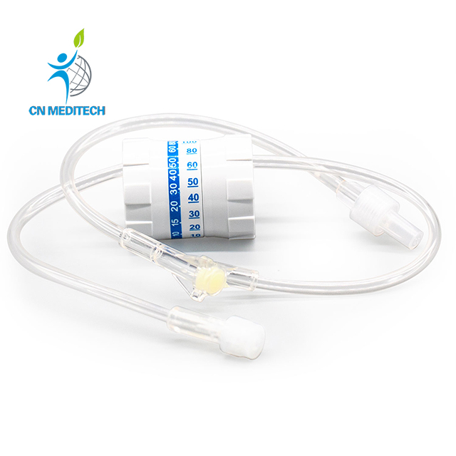Regulador de flujo de dial IV de doble canal estéril médico con tubo de extensión