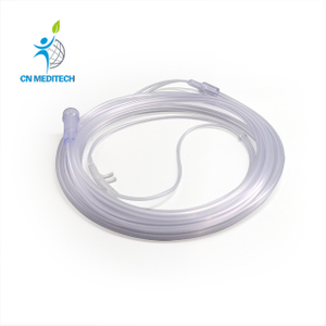 Tubo de cánula nasal de oxígeno de PVC transparente médico desechable